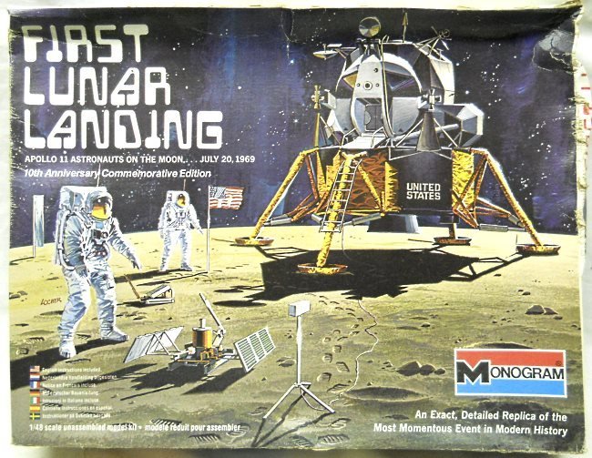 Monogram 1/48 First Lunar Landing Apollo 11 Astronauts on the Moon, 5503 plastic model kit